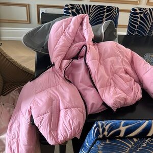 Pink Puffer Jacket with Hood
